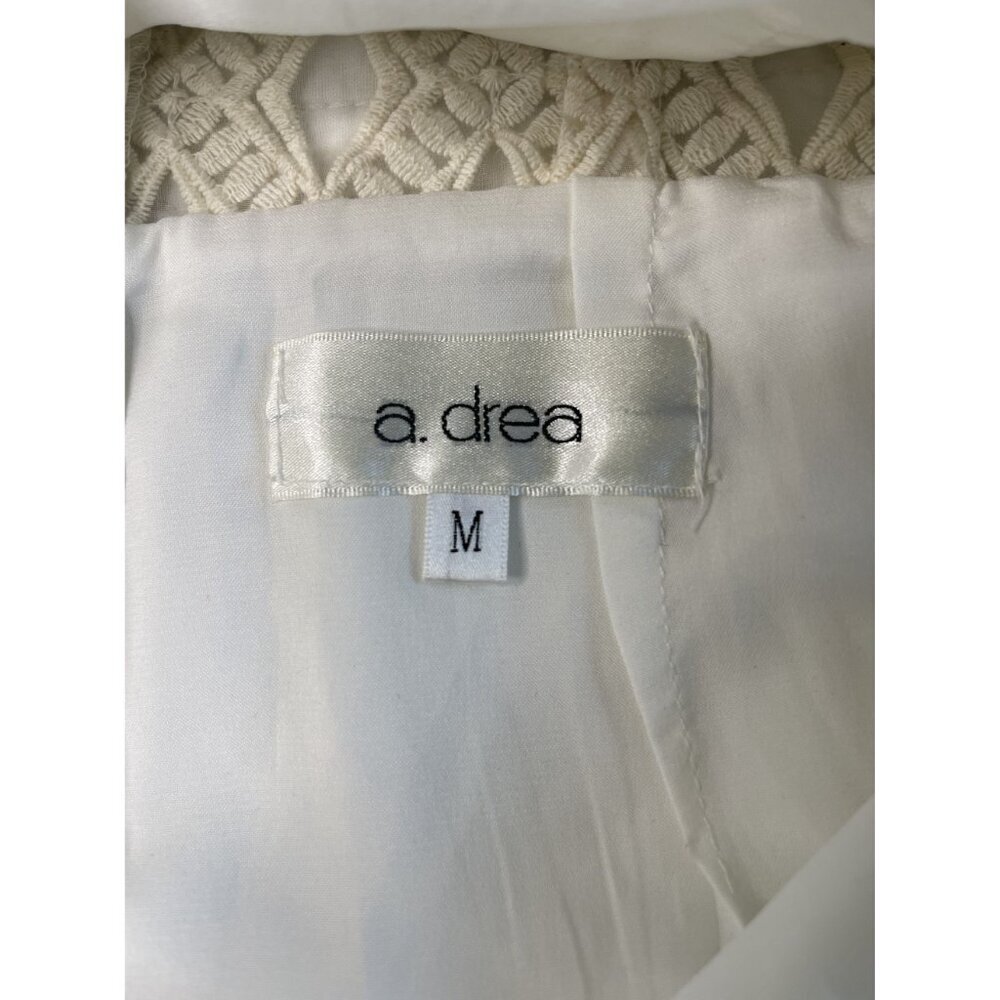 a.drea Sleeveless Ivory Beaded Fit & Flare Mini Dress Sheer Skirt Party Wedding - Picture 13 of 13